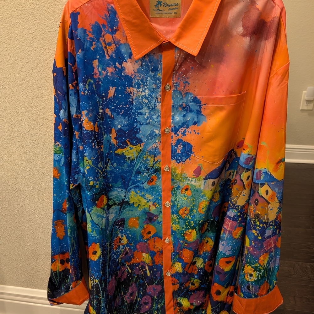 Royaura Hawaiian Multicolor Artistic Men's Shirt